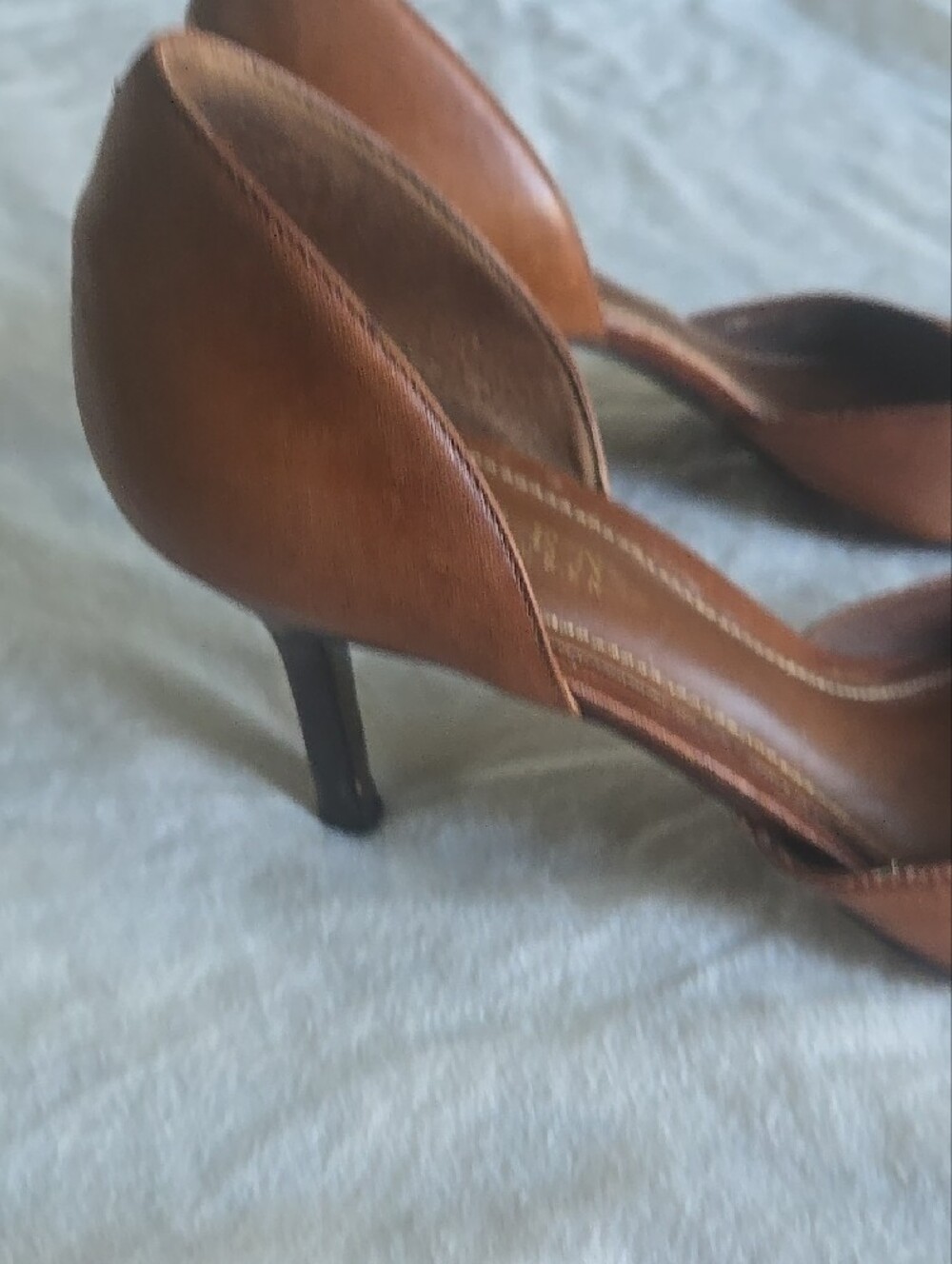 Vintage Lauren Ralph Lauren Brown Leather D'Orsay Pointed Pumps - Picture 11 of 13